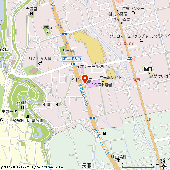 タイヤ館佐賀大和インター店付近の地図